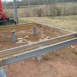 Фундамент на забивных ж/б сваях с обвязкой швеллером